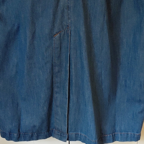 Joe Fresh Blue Trench Coat Classic Oversized Fit - Picture 7 of 8